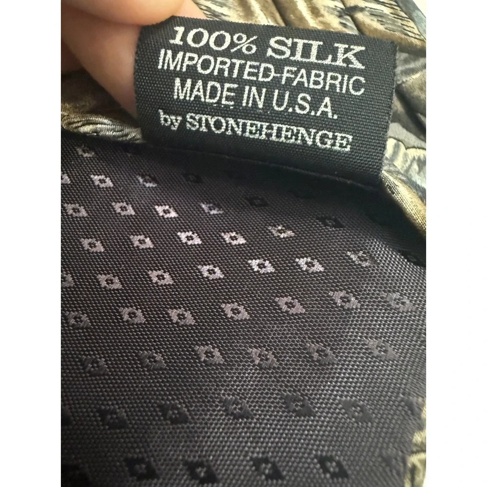 Chablis Cocktail Collection Stonehenge Silk Tie Microscope Abstract Brown Grey